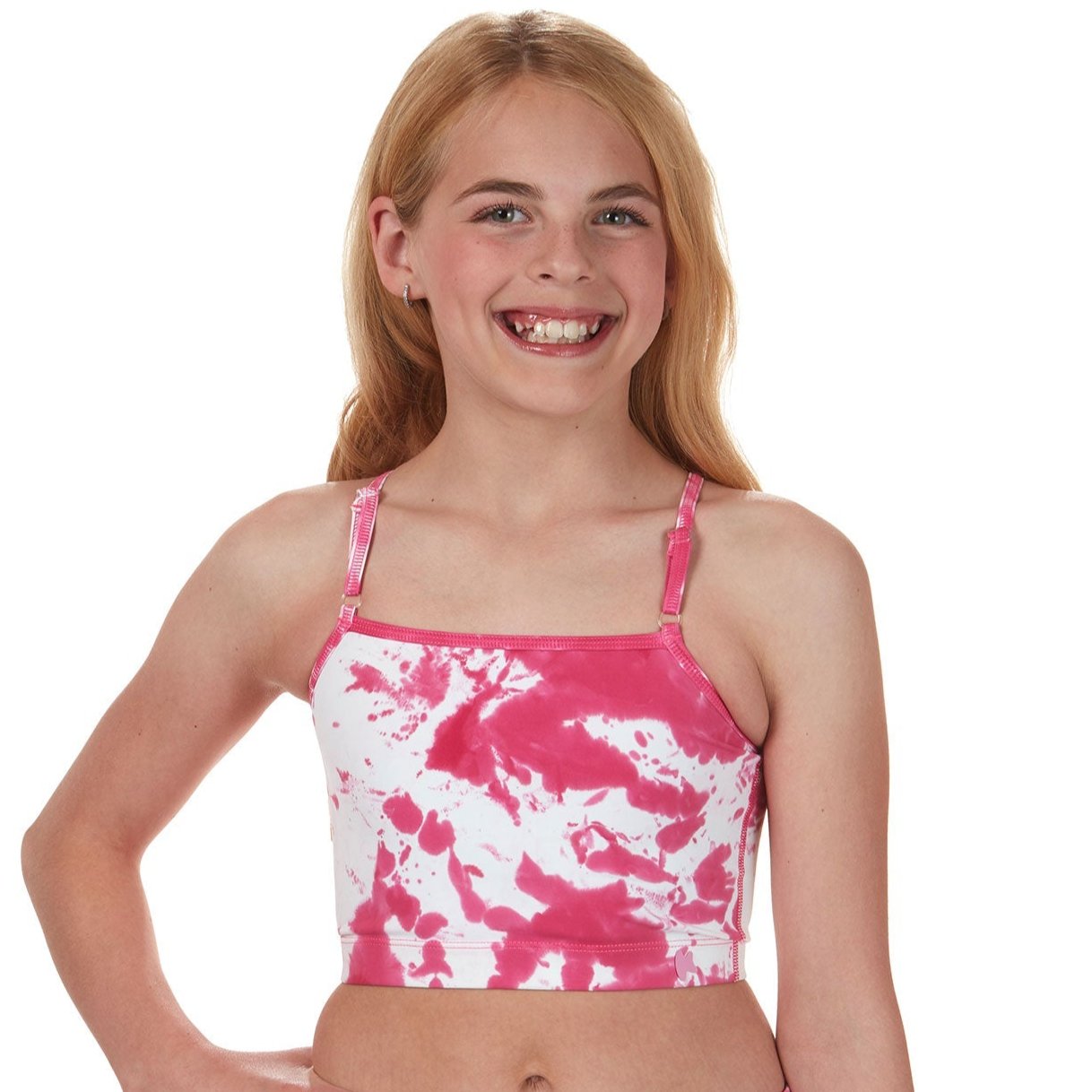 Girls' Criss Cross Crop Top Pink Tie-Dye Girls | Dragonwing