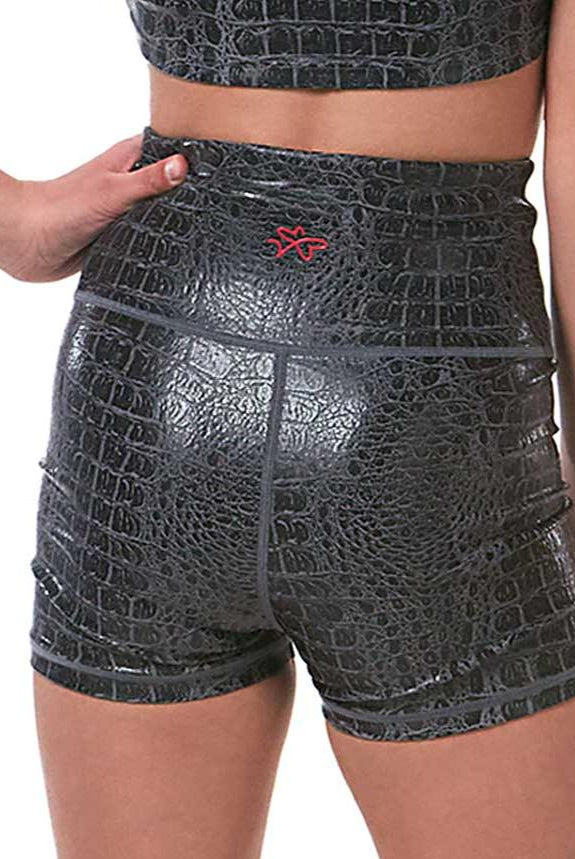 Vitality girls compression shorts black crocodile