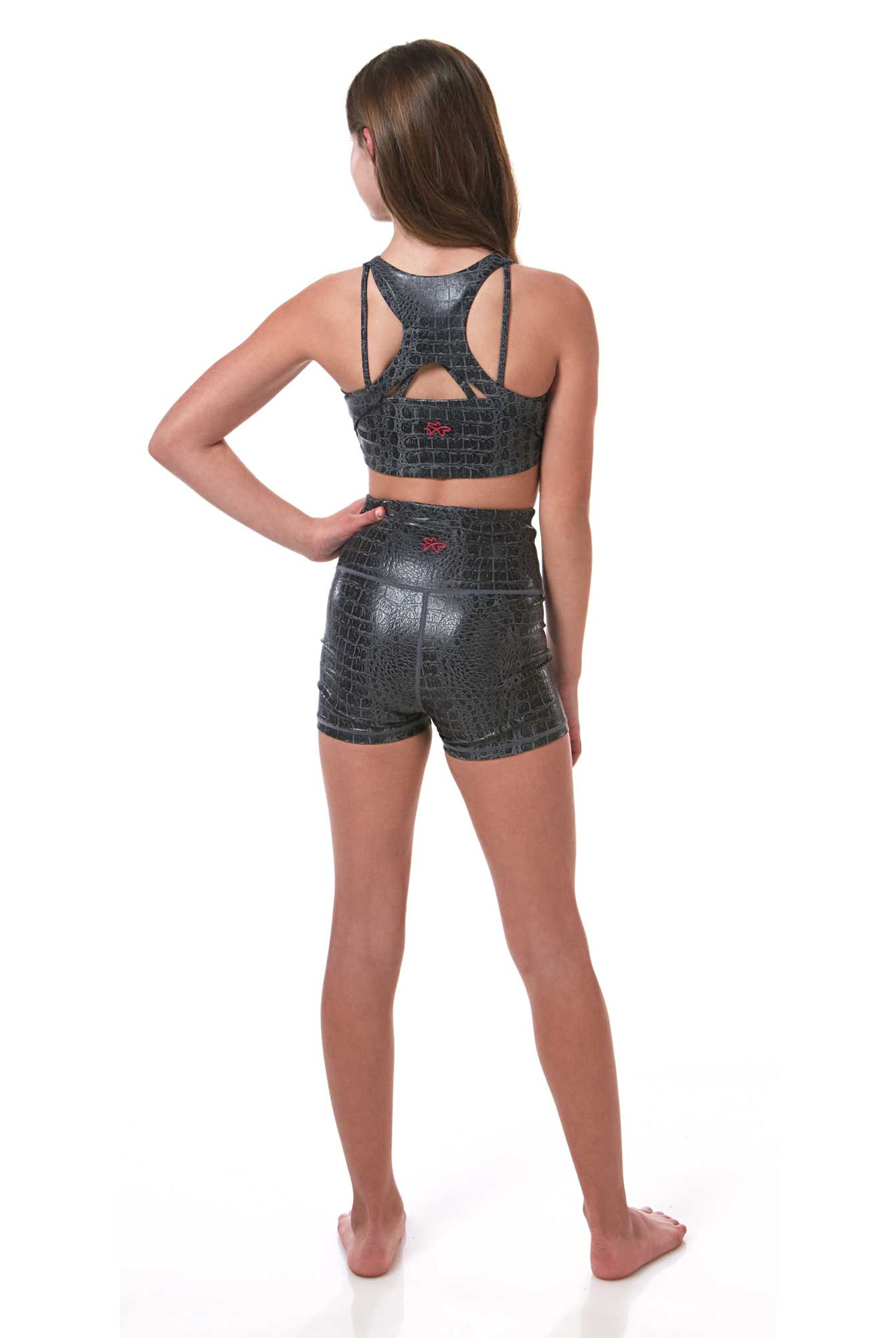 Vitality girls compression shorts black crocodile