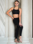 girls black leggings high-rise