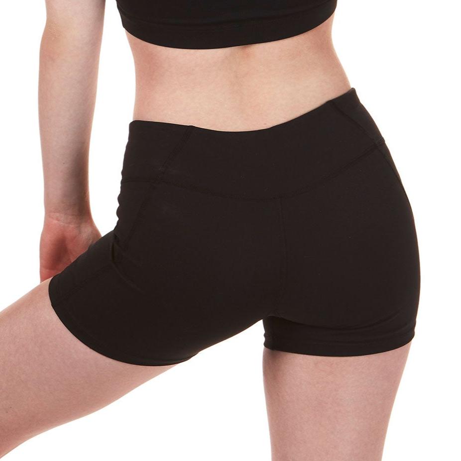 Girls black high-rise compression shorts
