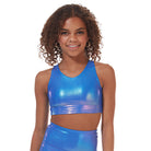 Ignite V-Neck Crop Top - shiny blue