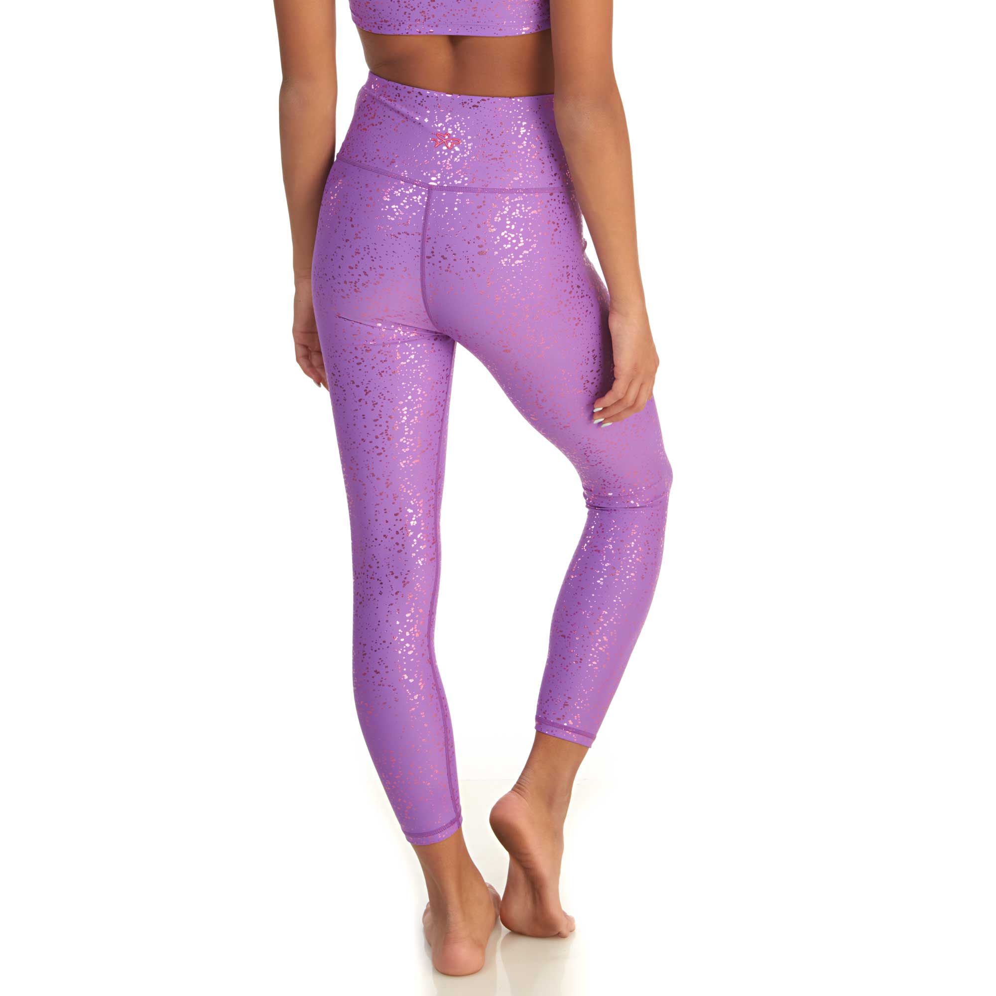 Ultraviolet Lucy Purple Glitter Print Chic Leggings Yoga Pants