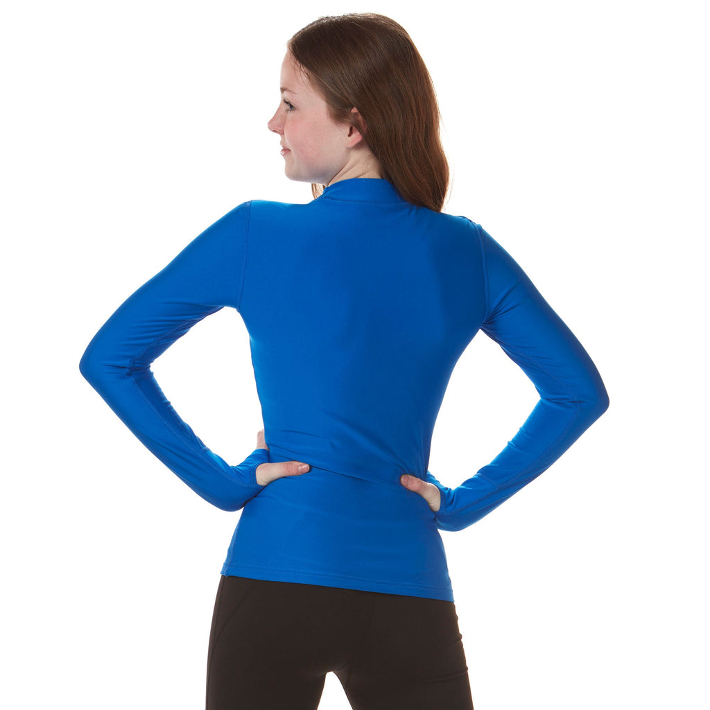 Girls long sleeve compression tee blue