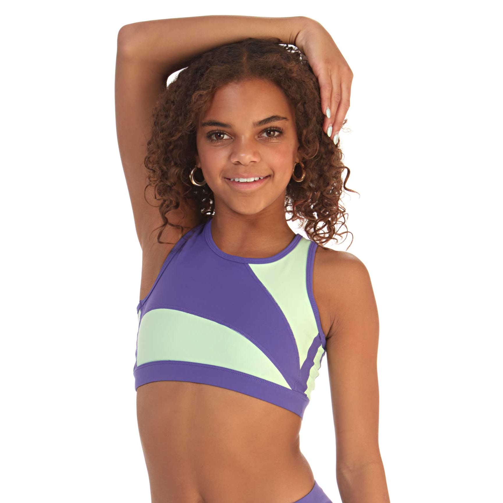 Level Up Sports Bra - Purple Mint Colorblocked