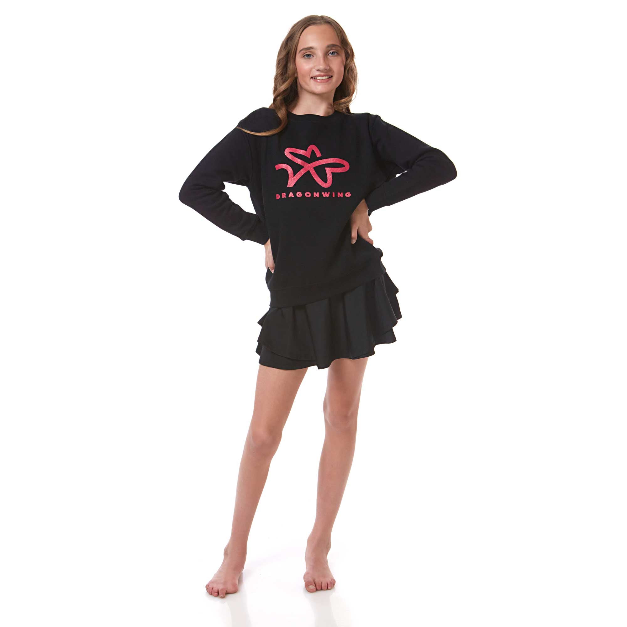 Girls crew sweatshirt black | Dragonwing