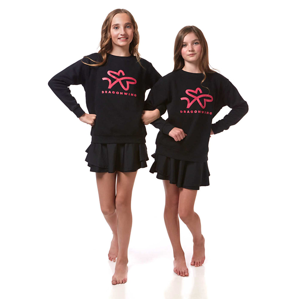 Girls crew sweatshirt black | Dragonwing