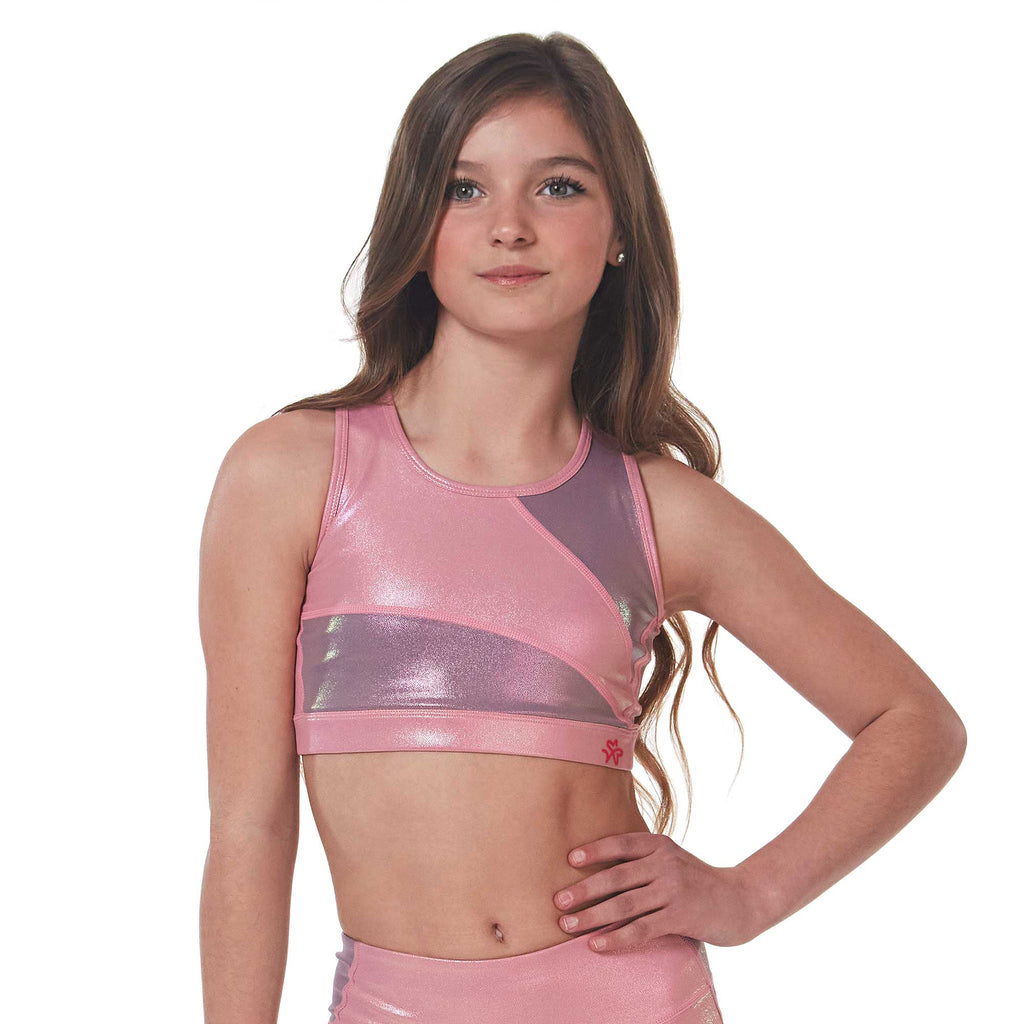 Buy Pink Sparkle Crop Top Sports Bra Youth Girls Online