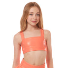 Vitality bandeau top tangerine crocodile