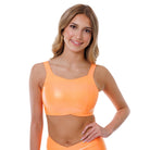Neon Orange Fusion Top with square neckline