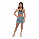 dance skirt outfit metallic convention look