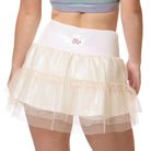 pearl layered tulle dance skirt with soft shimmer and volume back view