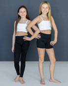 girls black leggings high-rise
